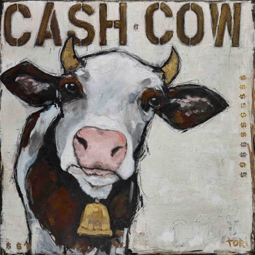 Marmont Hill "Cash Cow" by Tori Campisi Painting Print on Canvas