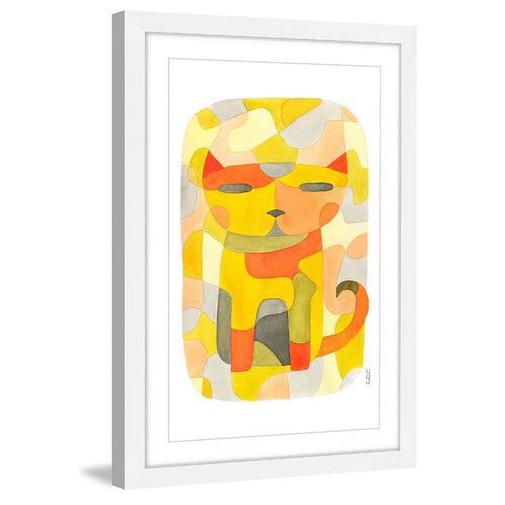 Marmont Hill - "Cat 1" by Yolanta Gawlik Framed Painting Print