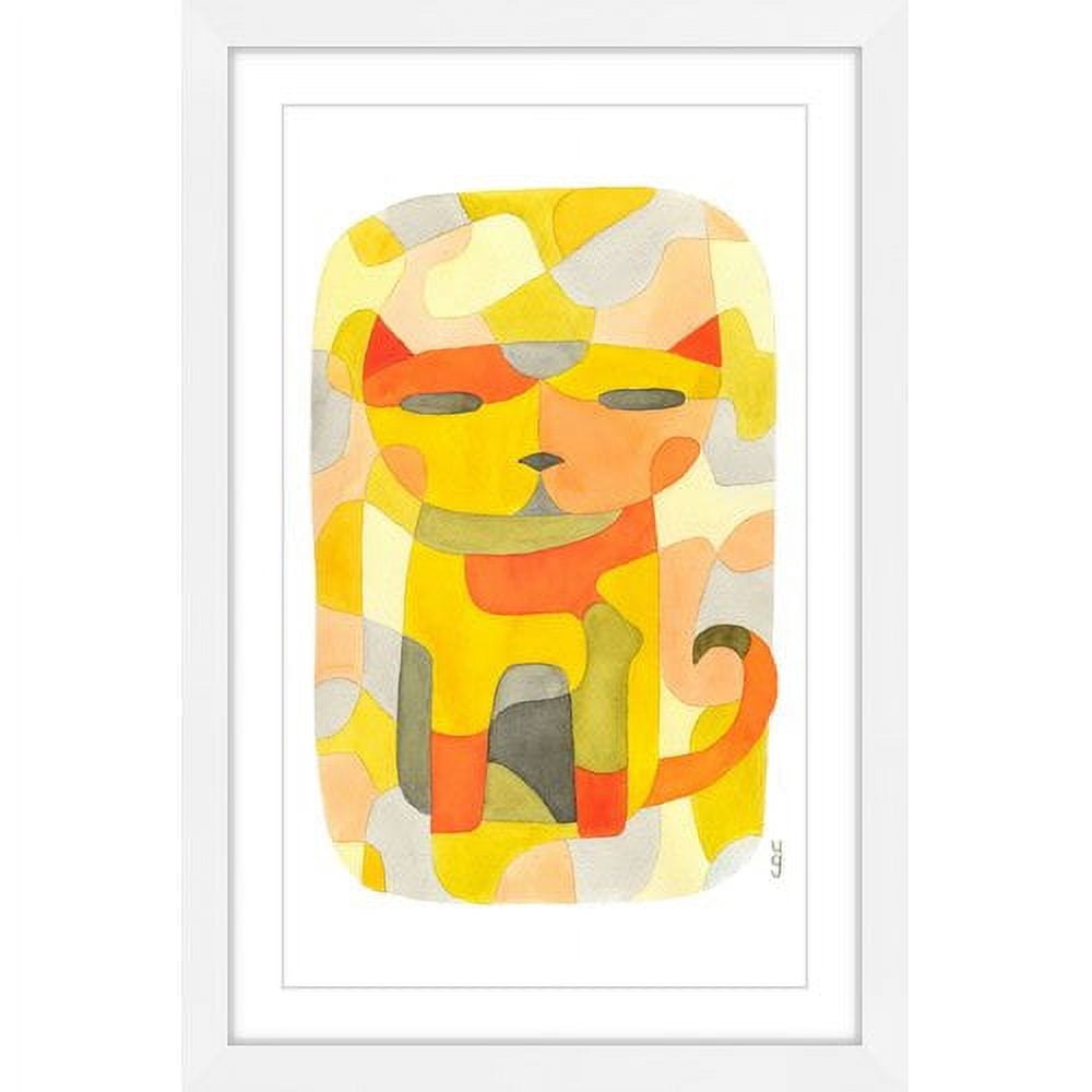 Marmont Hill - "Cat 1" by Yolanta Gawlik Framed Painting Print