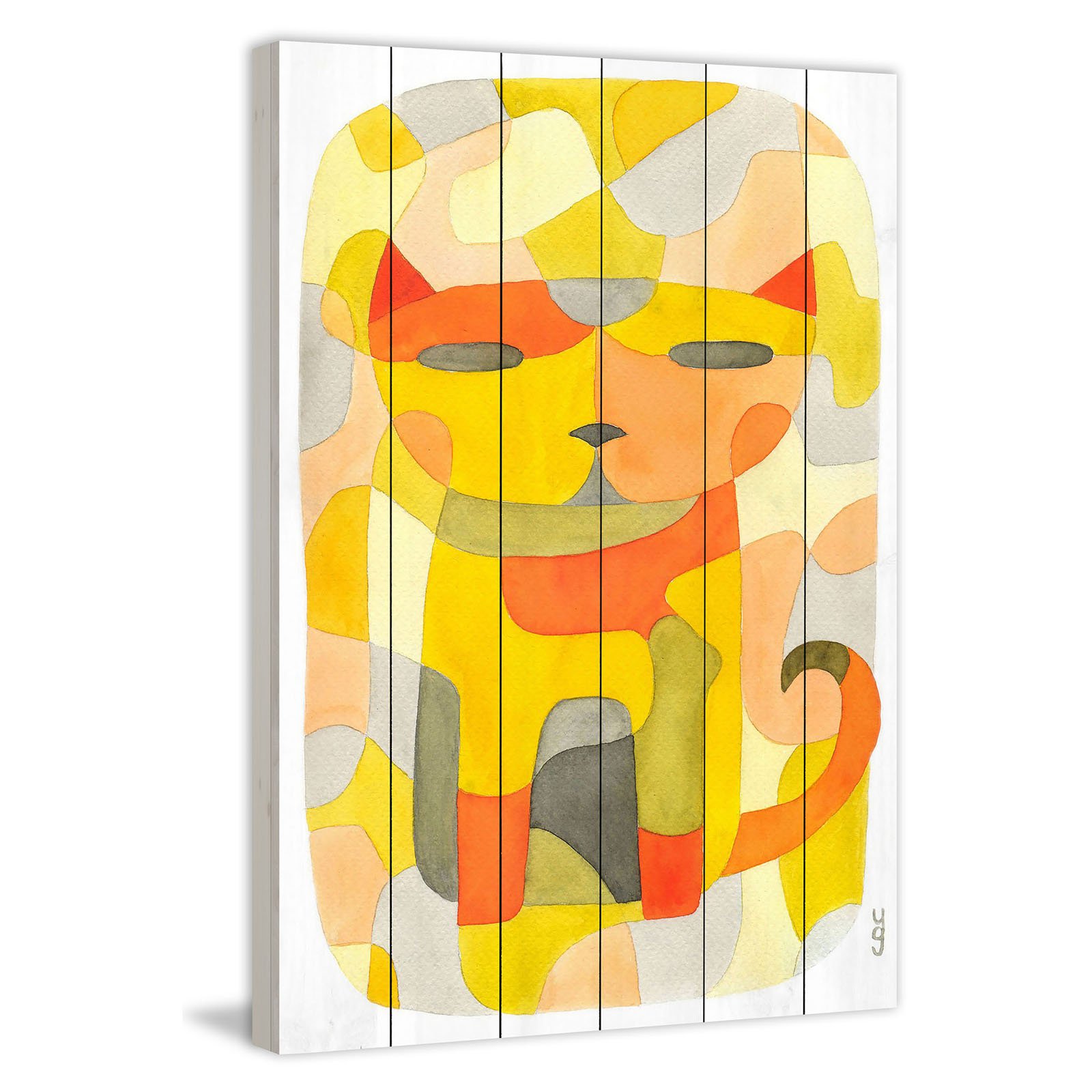 Marmont Hill "Cat 1" by Yolanta Gawlik Painting Art Print on White Wood