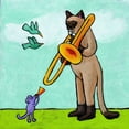 thumbnail image 1 of Marmont Hill "Cat and Mouse Music" by Janet Nelson Painting Print on Wrapped Canvas, 1 of 1