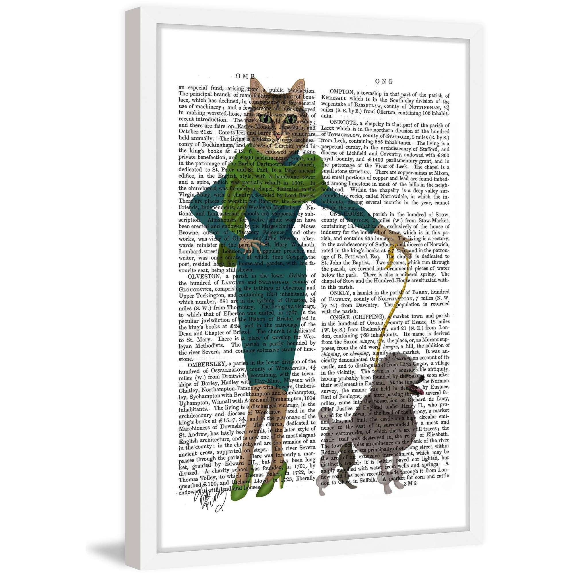 Marmont Hill "Cat and Poodle" Framed Painting Print