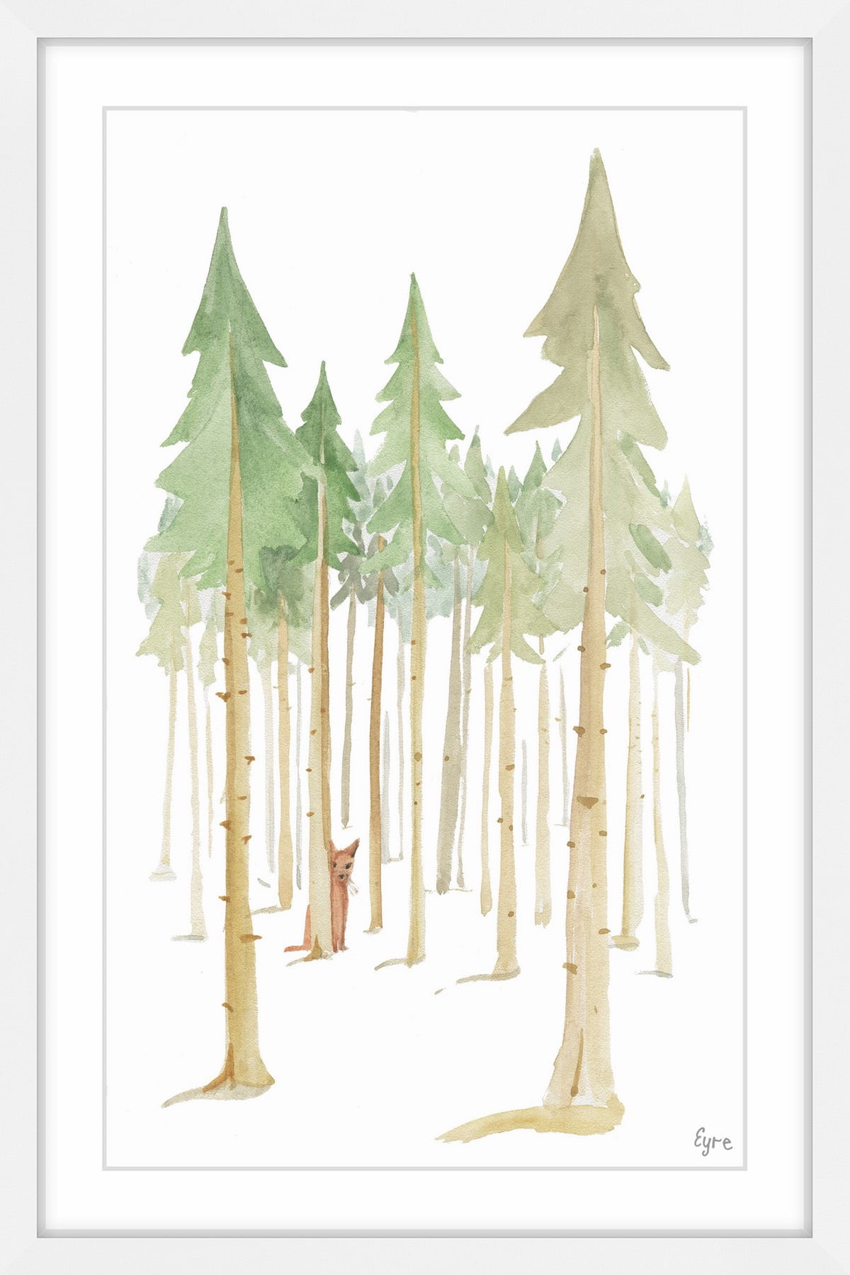 Marmont Hill Cat in the Forest Framed Wall Art, 12" x 8"