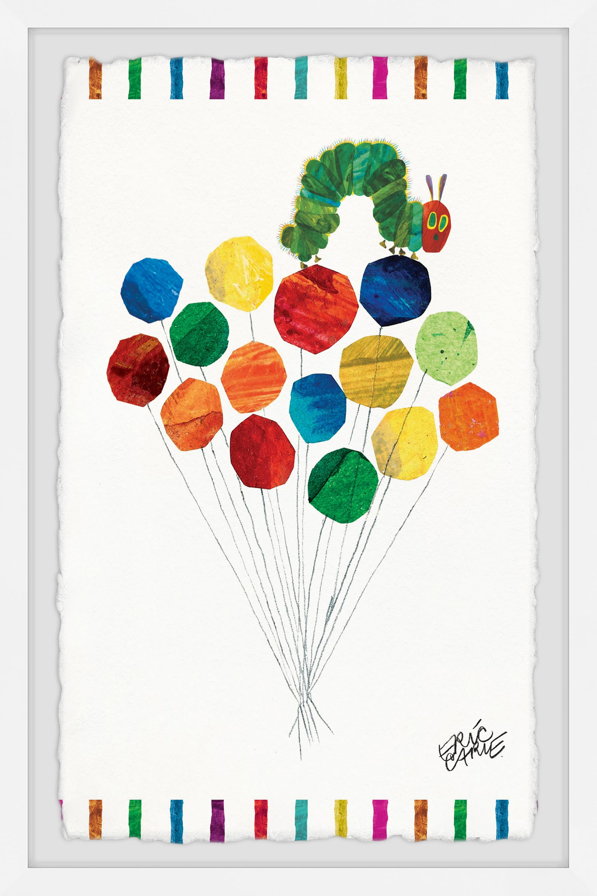 Marmont Hill Caterpillar On Balloons By Eric Carle Framed Wall Art, 16.00" x 1.50"