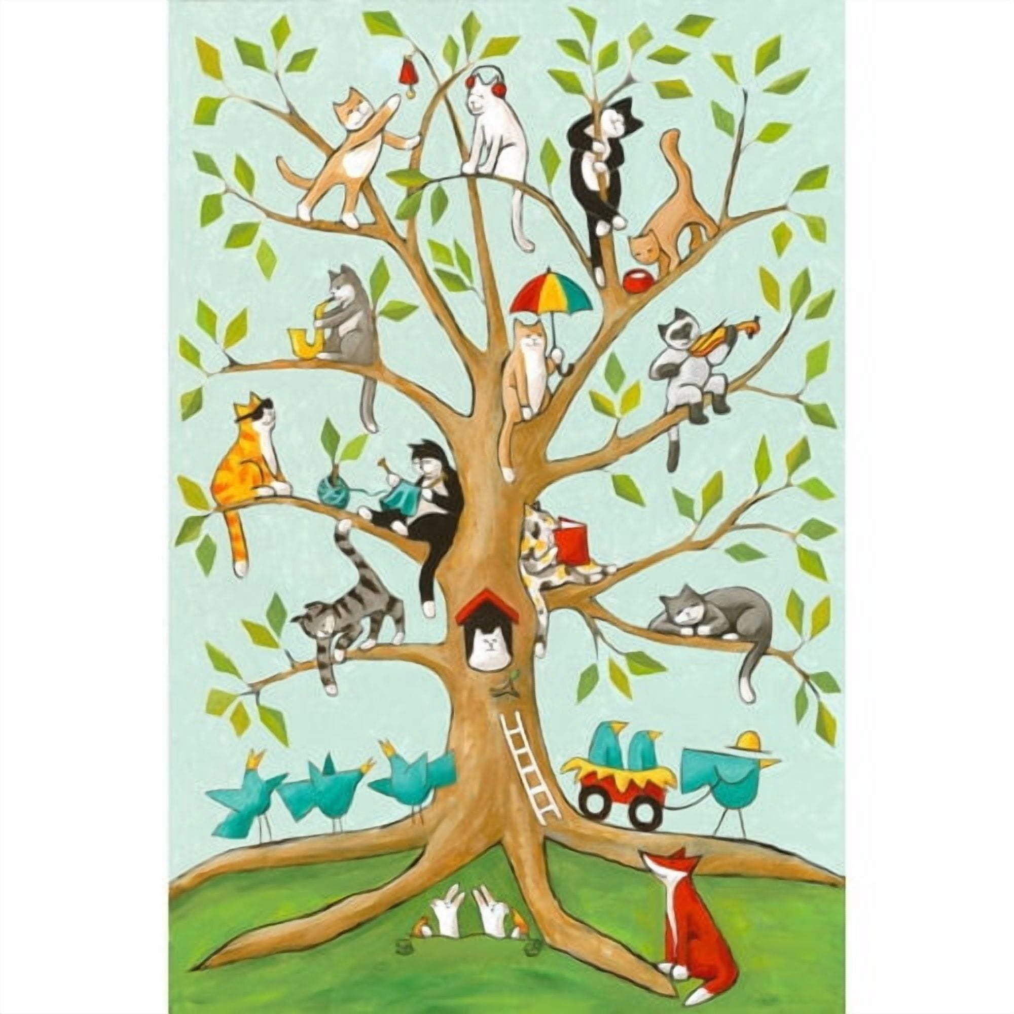Marmont Hill "Cats up a Tree" by Janet Nelson Painting Print on Wrapped Canvas