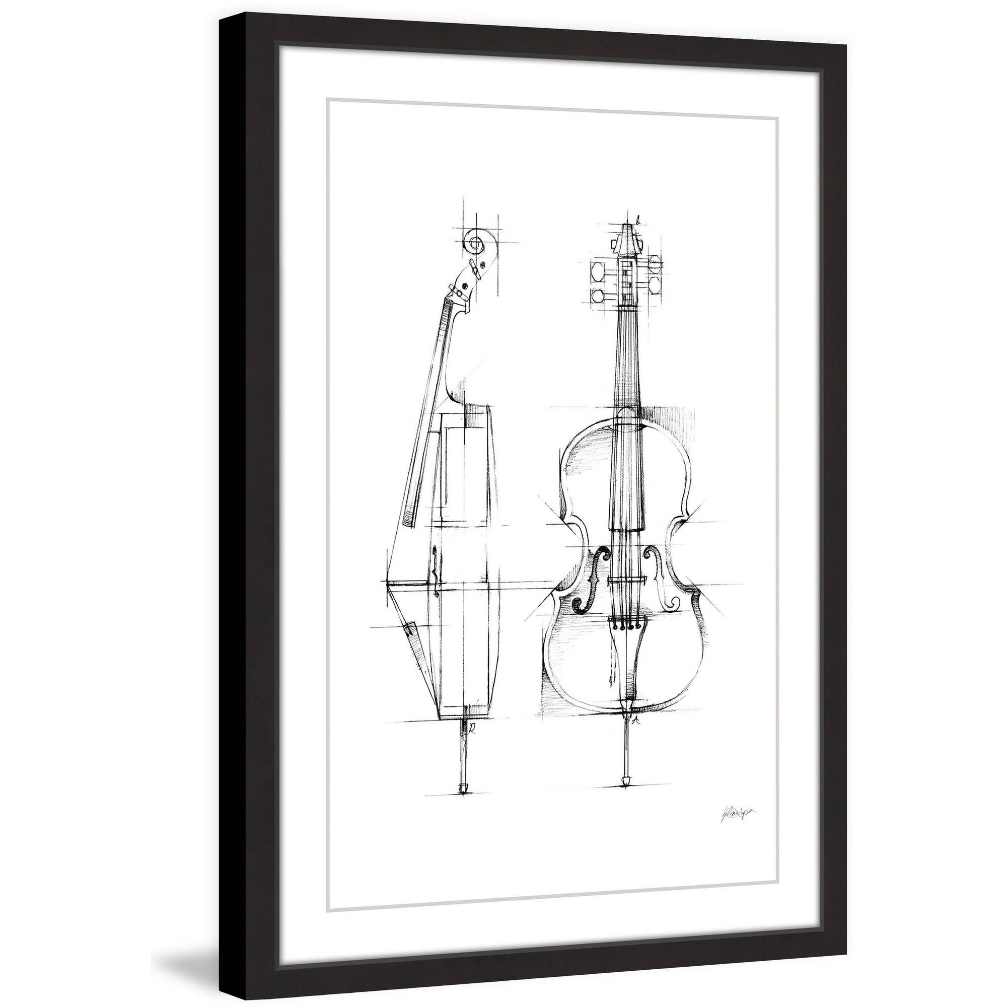 Marmont Hill "Cello Sketch" Framed Painting Print