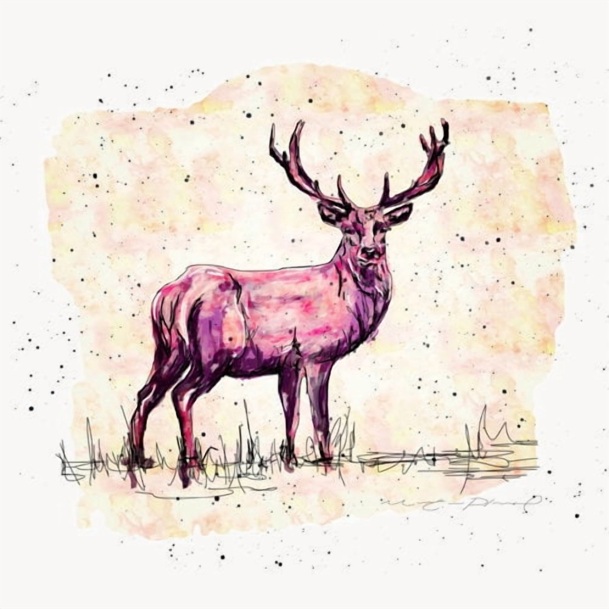 Marmont Hill "Cerf Rose Creme" by Marie-Eve Pharand Painting Print on Wrapped Canvas