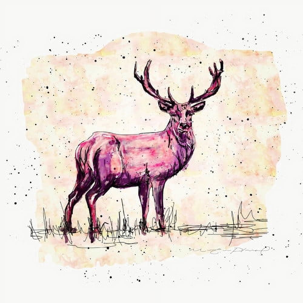 Marmont Hill "Cerf Rose Creme" by Marie-Eve Pharand Painting Print on Wrapped Canvas