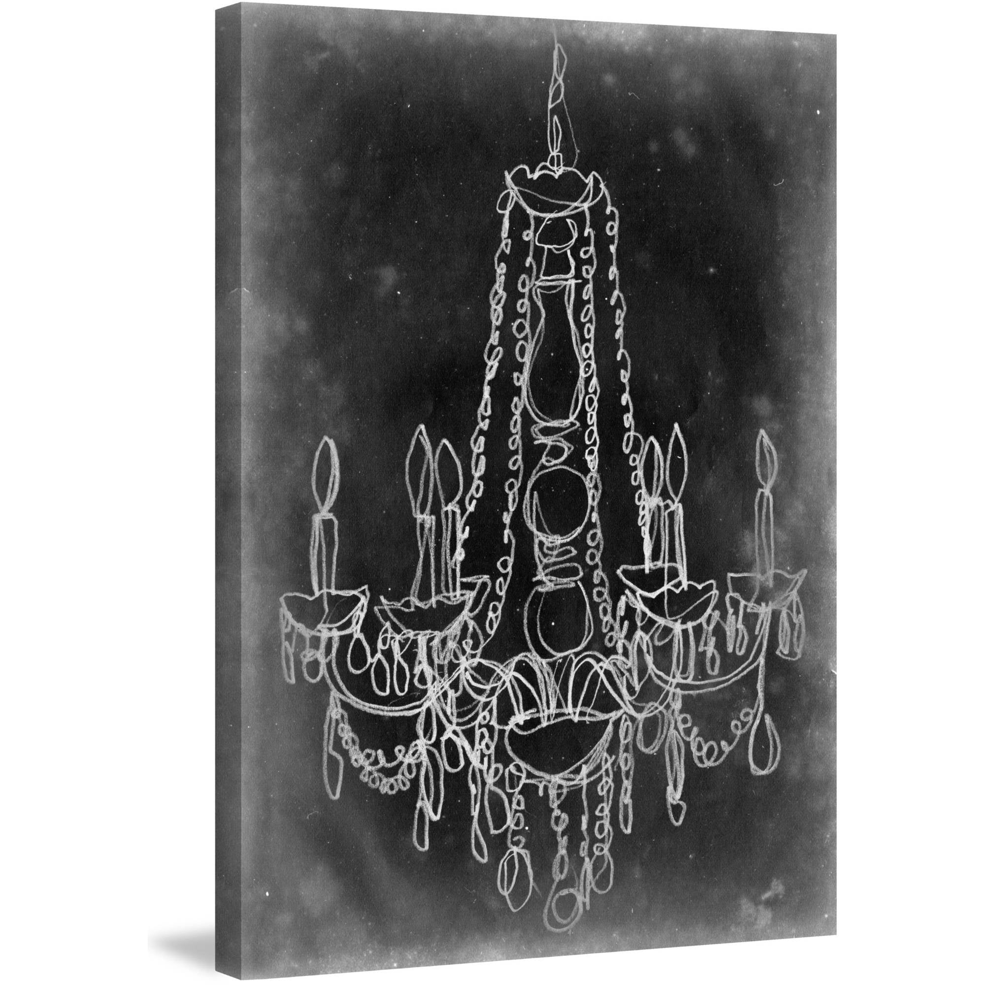 Marmont Hill "Chalkboard Chandelier I" Painting Print on Wrapped Canvas
