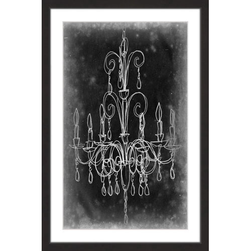 Marmont Hill "Chalkboard Chandelier II" Framed Painting Print