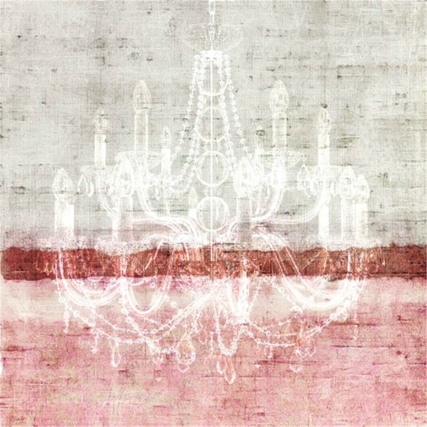 Abstract Chandelier Print on Canvas in Pink and Gray
