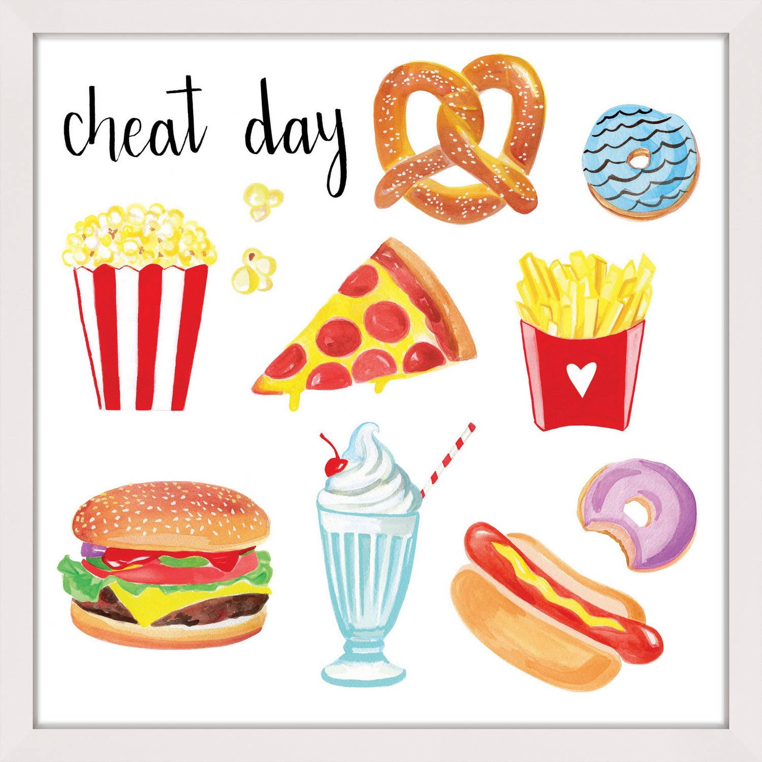Marmont Hill "Cheat Day" by Molly Rosner Framed Painting Print