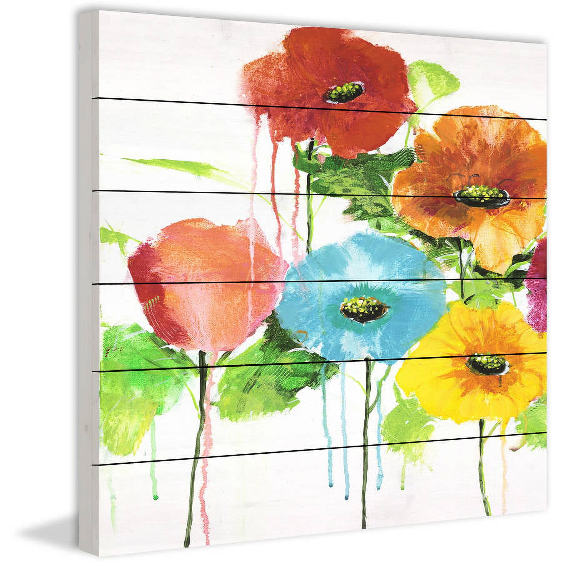 Marmont Hill - "Cheery Bloomers II" by Julie Joy Painting Print on White Wood