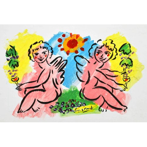 Marmont Hill "Cherubs" by Wayne Ensrud Painting Print on Canvas