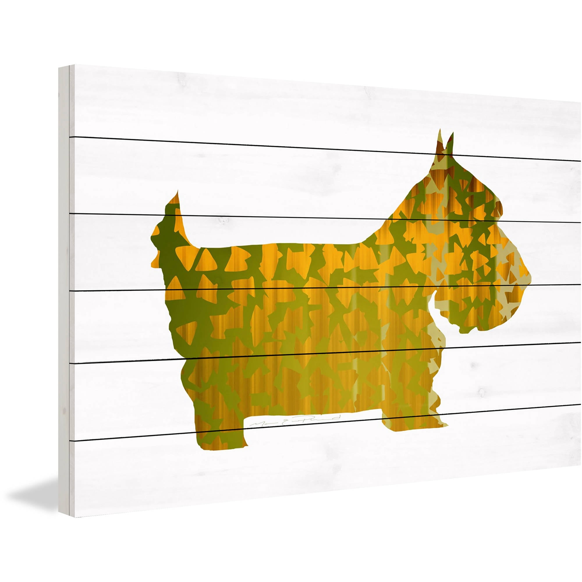 Marmont Hill "Chien Dore" by Marie-Eve Pharand Painting Print on White Wood