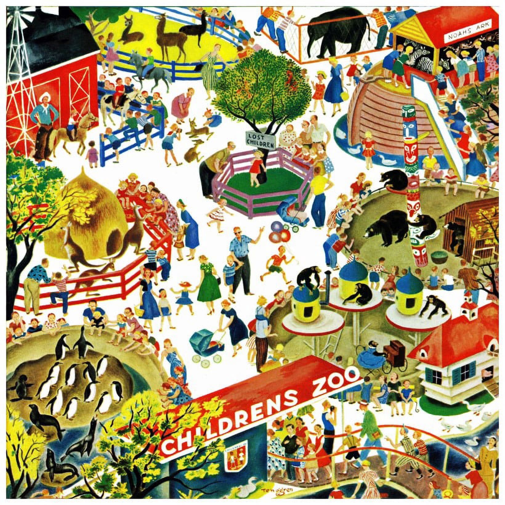 Marmont Hill "Children's Zoo" by Curtis Painting Print on Canvas