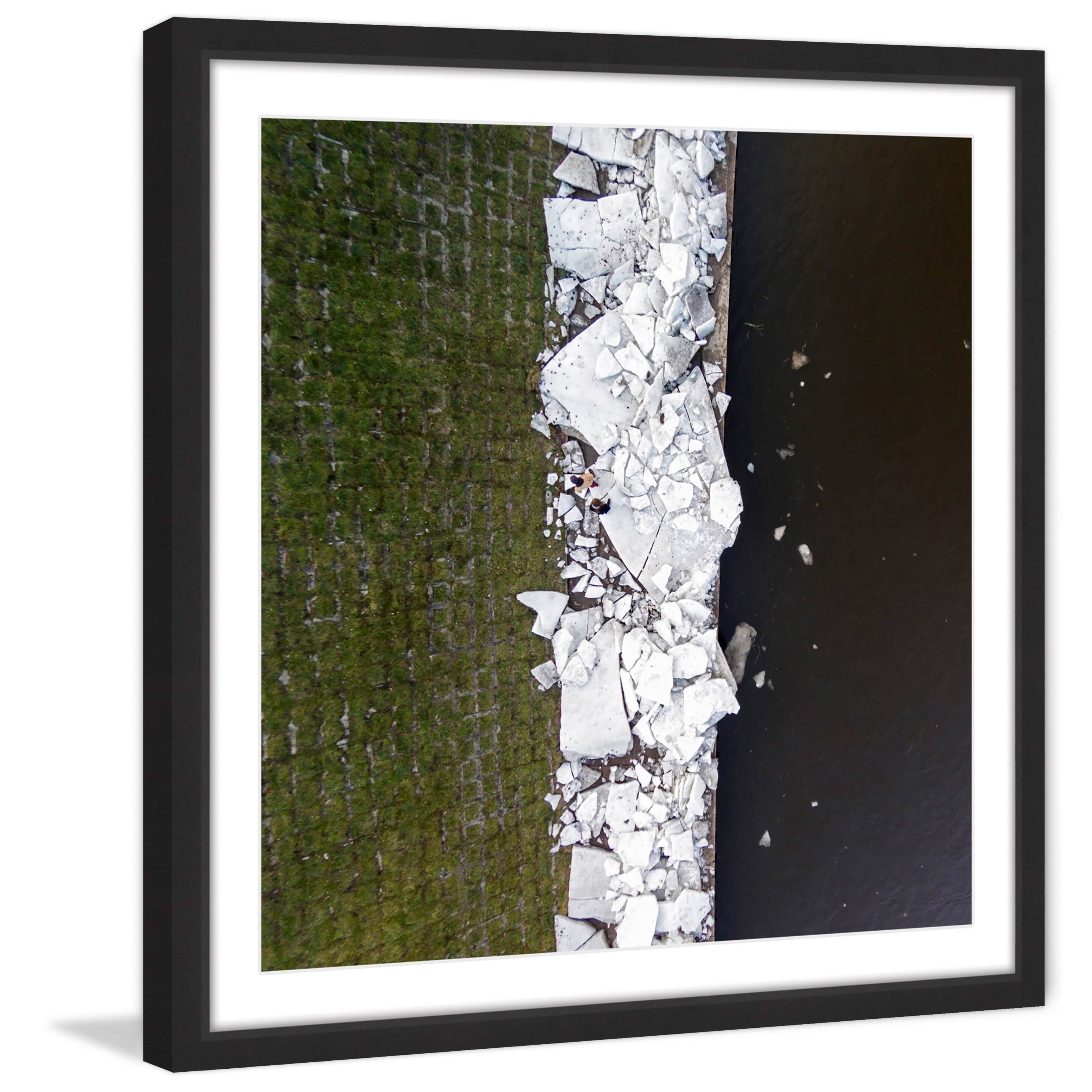 Marmont Hill "Chunky White Rocks" By Karolis Janulis Framed Painting Art Print, 12.0" x 1.5"