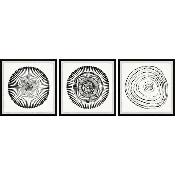 Marmont Hill Circle Bloom Triptych, Art Prints, 36.00" x 1.50"