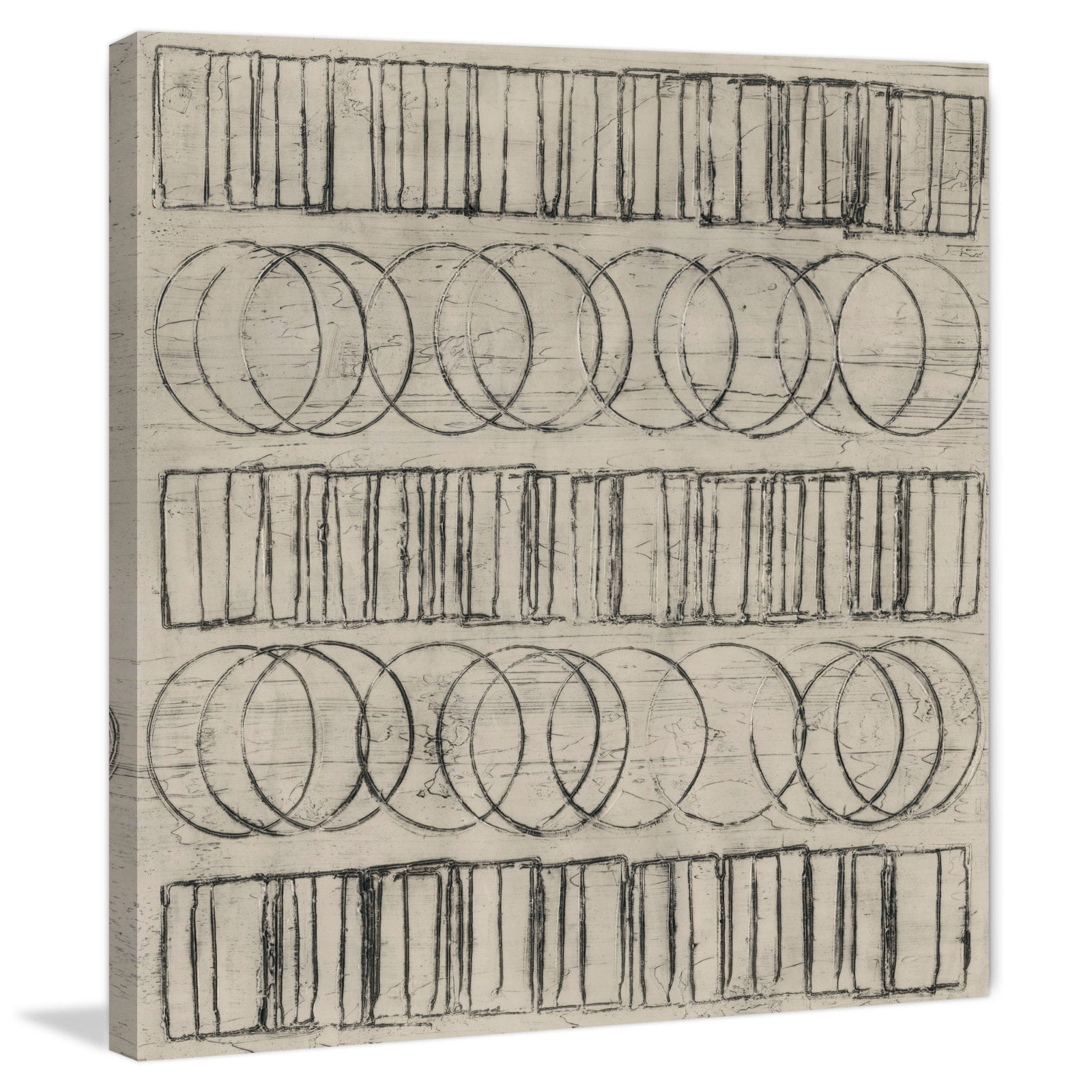 Marmont Hill Circles & Squares Print on Wrapped Canvas