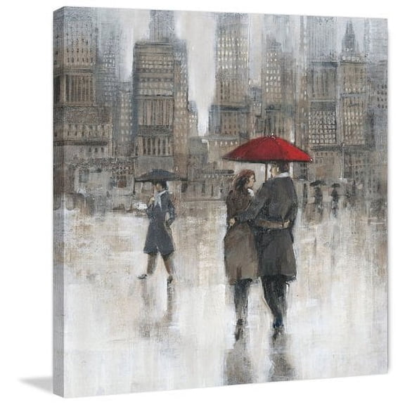 Marmont Hill "City Rain" Painting Print on Wrapped Canvas