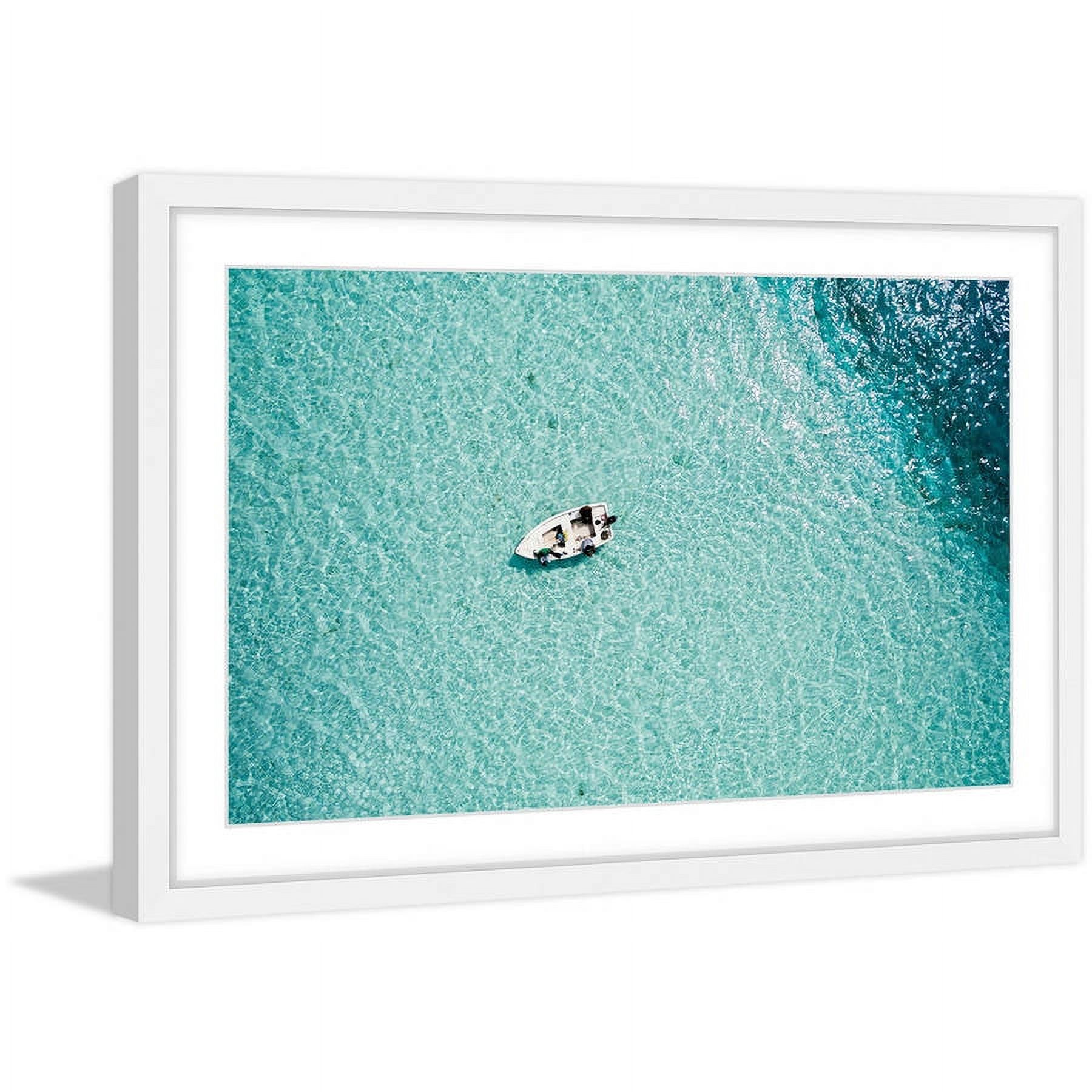 Marmont Hill "Clear Blue Lake" by Hassan Ishan Framed Painting Print