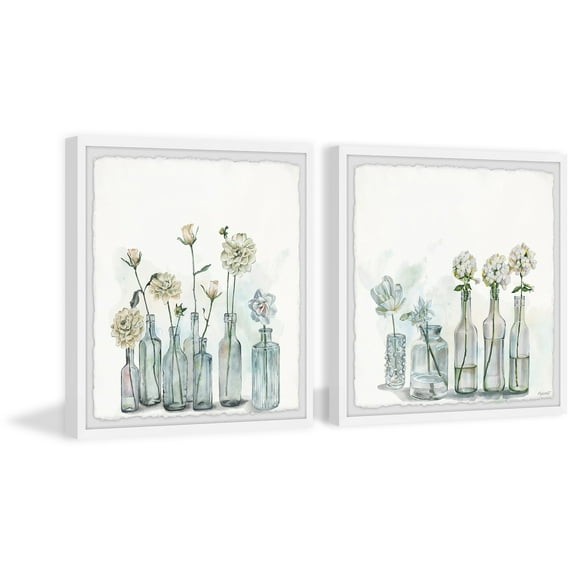 Marmont Hill Clear White Blooms Diptych