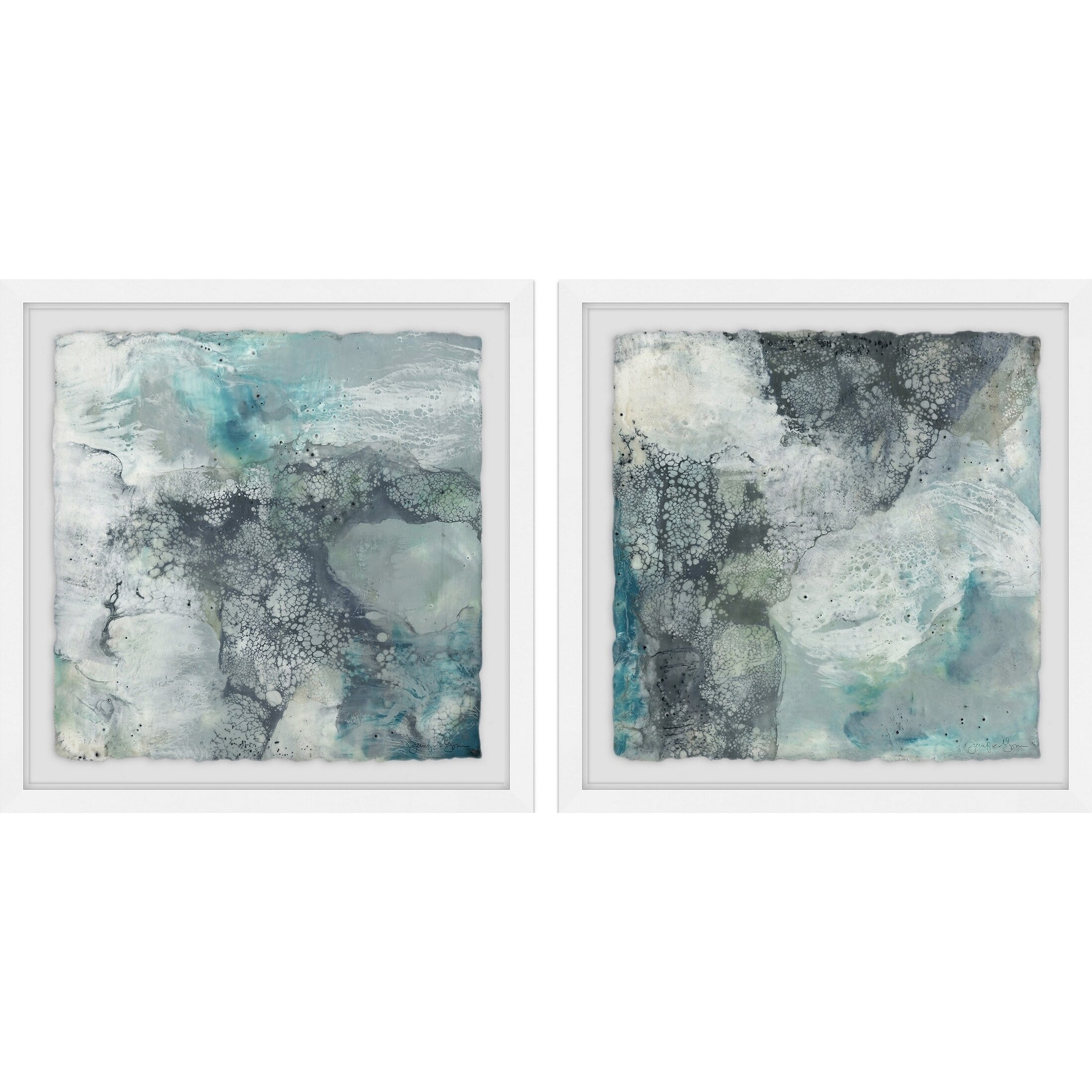 Marmont Hill Cloudy Marble Diptych, 12" x 24"