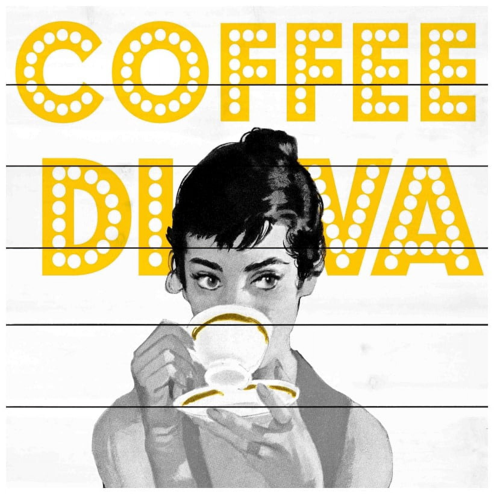 Marmont Hill "Coffee Diva" Painting Print on White Wood