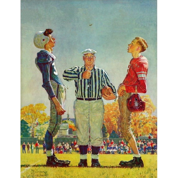 Marmont Hill "Coin Toss" by Norman Rockwell Painting Print on Canvas