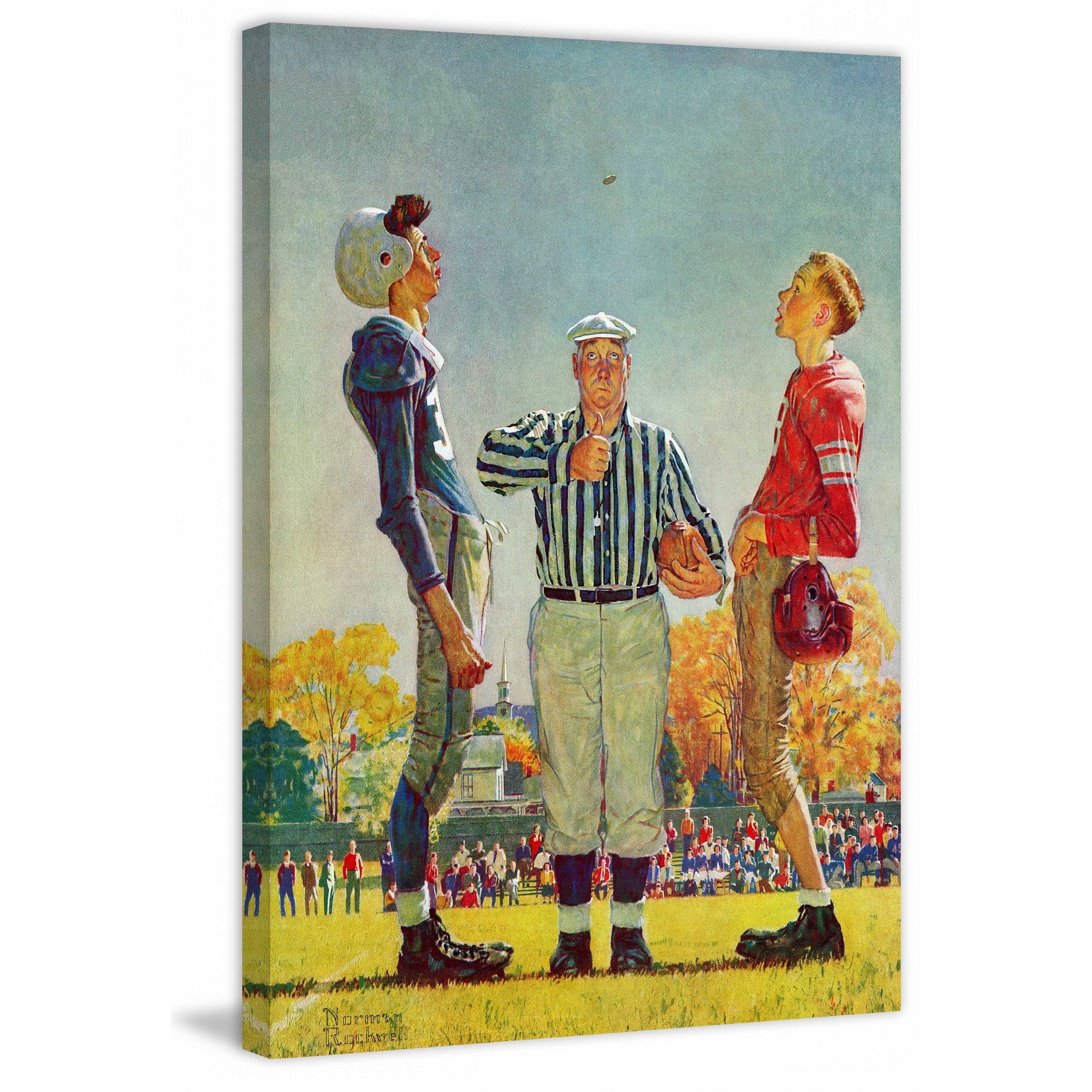Marmont Hill Coin Toss by Norman Rockwell Painting Print on Canvas