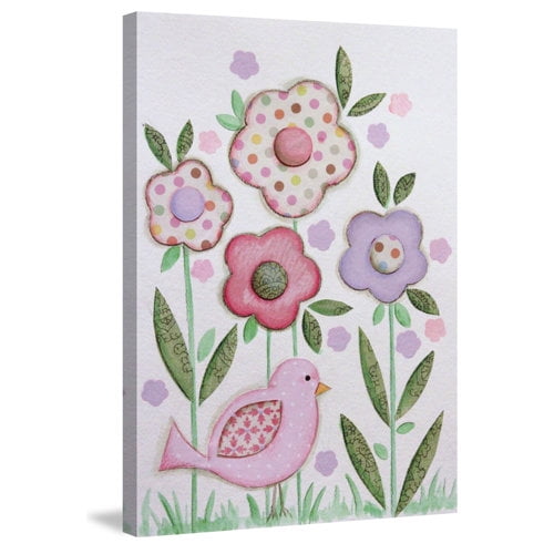 Marmont Hill "Collage Flowers" by Reesa Qualia Painting Print on Wrapped Canvas