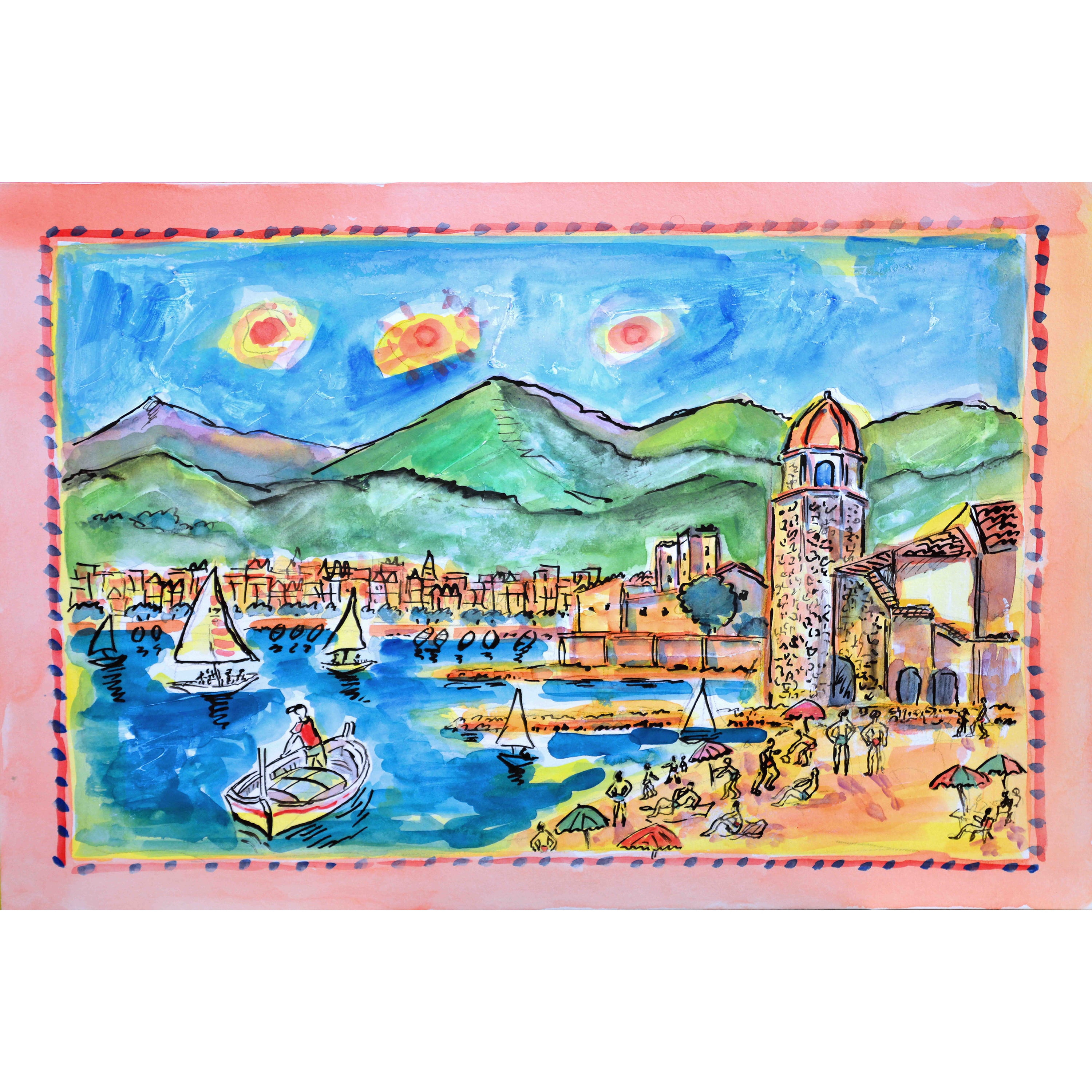 Marmont Hill "Collioure France" by Wayne Ensrud Painting Print on Canvas