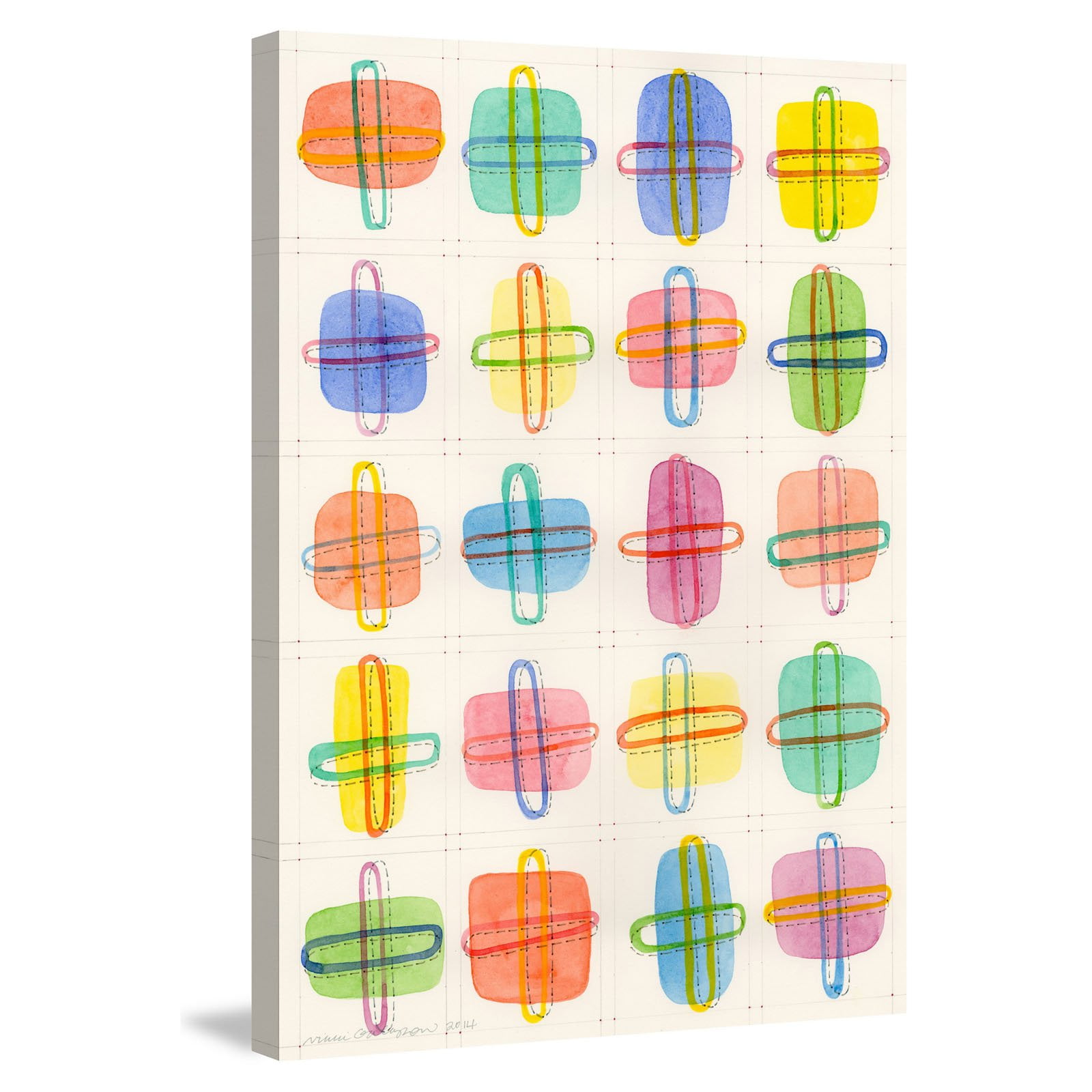 Marmont Hill "Color Chunks" by Nikki Galapon Painting Print on Wrapped Canvas