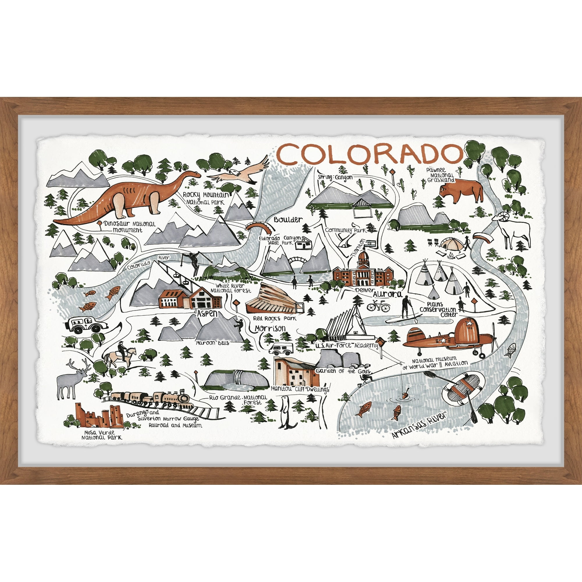 Marmont Hill Colorado Map Destinations IV Framed Wall Art