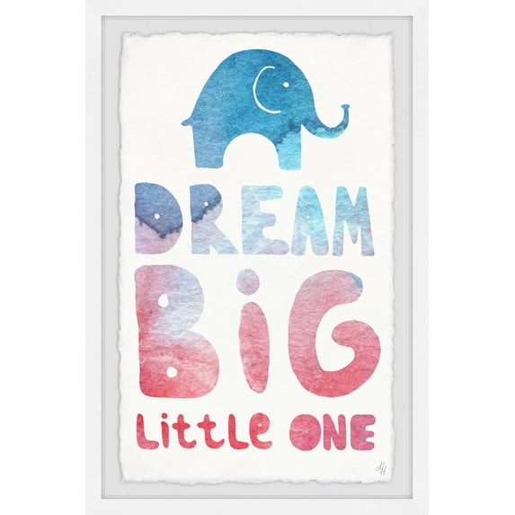 Marmont Hill Colorful Dream Big Little One Ii Framed Wall Art, 12.00" x 1.50"