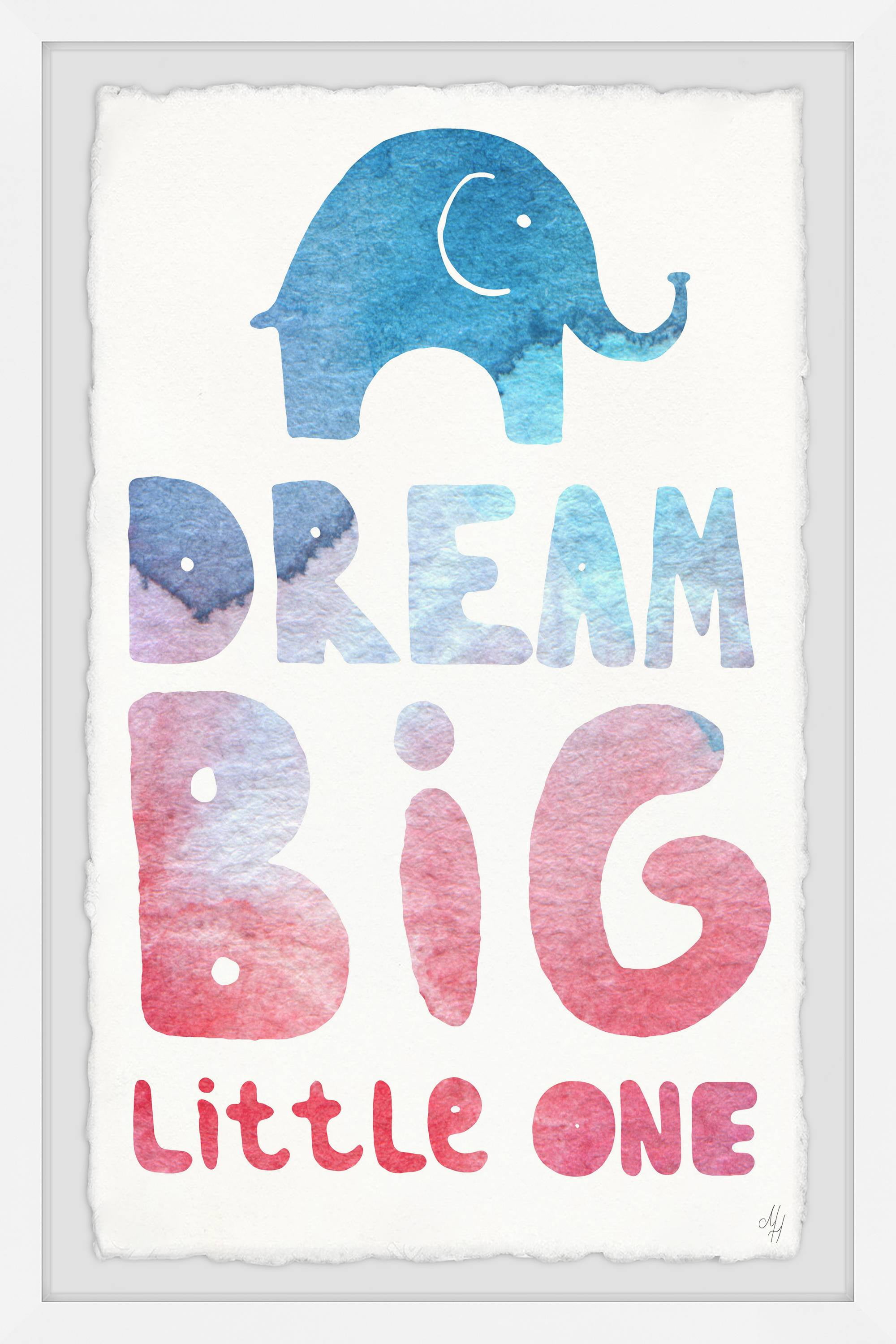 Marmont Hill Colorful Dream Big Little One Ii Framed Wall Art, 20.00" x 1.50"