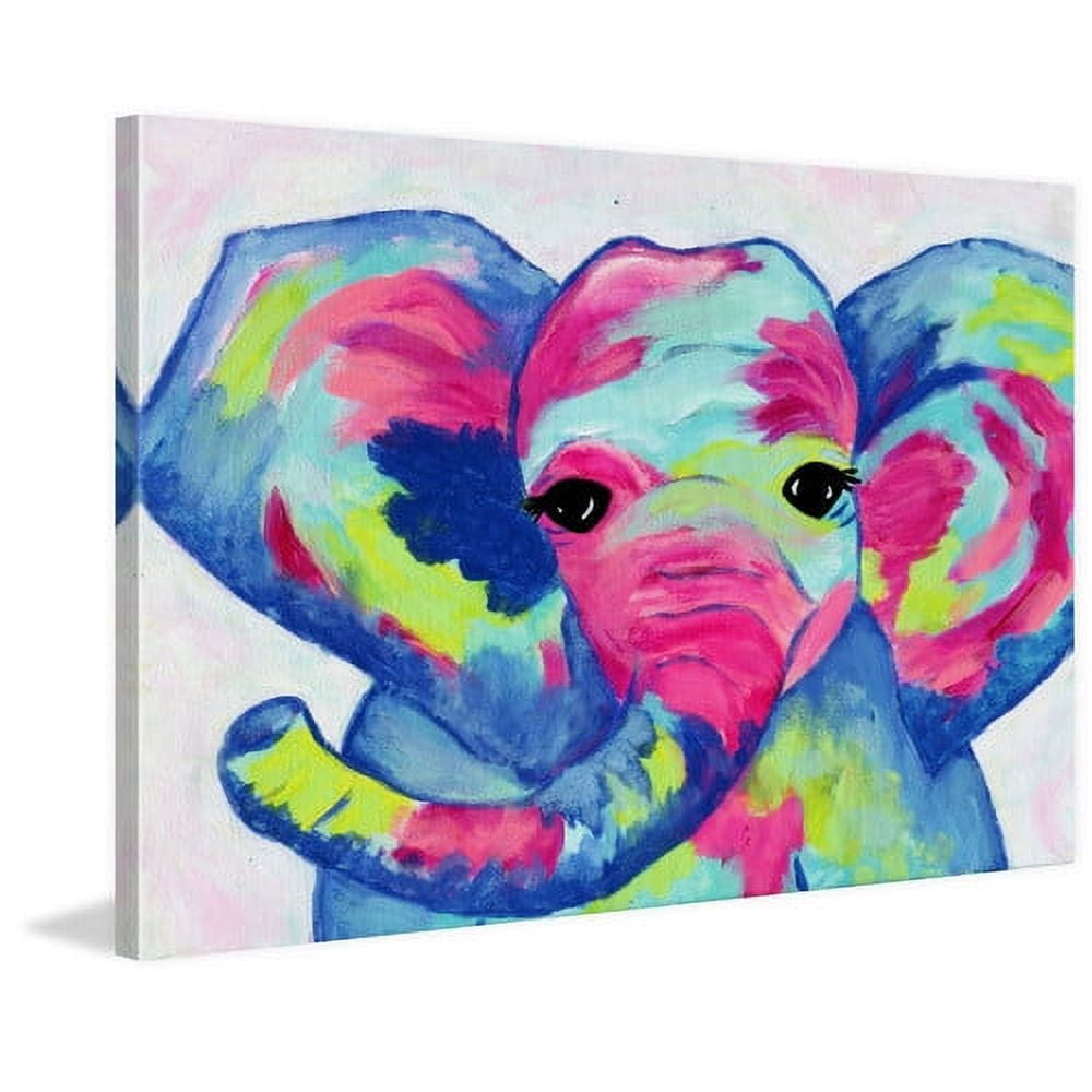 Marmont Hill "Colorful Elephant" by Jill Lambert Painting Print on Wrapped Canvas