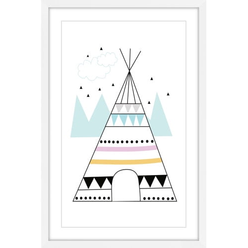 Marmont Hill "Colorful Teepee" by Katarina Snygg Framed Painting Print