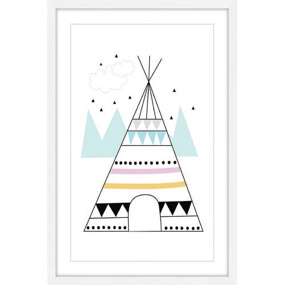 Marmont Hill "Colorful Teepee" by Katarina Snygg Framed Painting Print