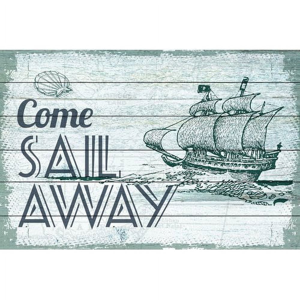 Marmont Hill "Come Sail" Painting Print on White Wood