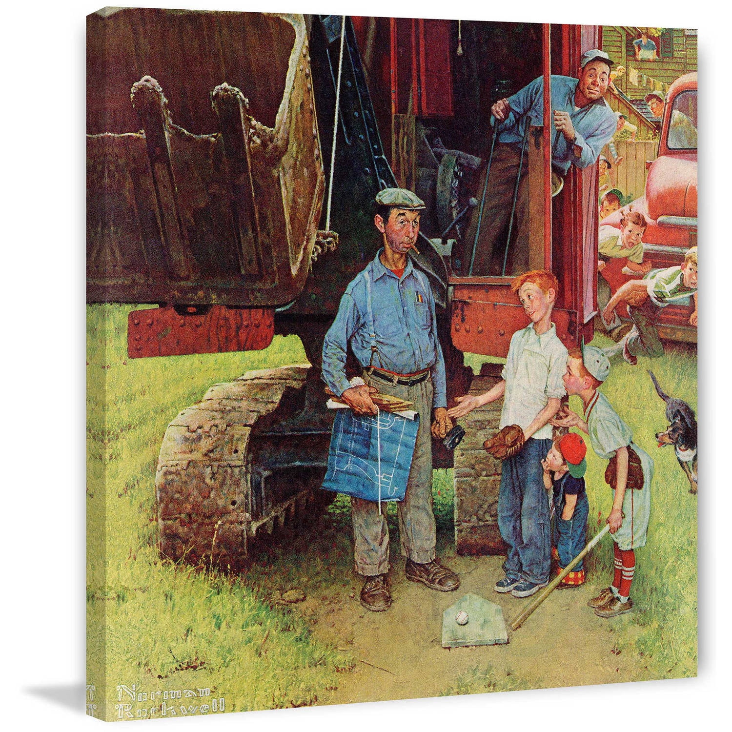 Marmont Hill "Construction Crew" by Norman Rockwell Painting Print on Canvas
