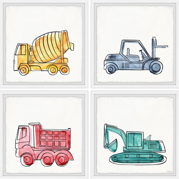 Marmont Hill Construction Machinery Quadriptych