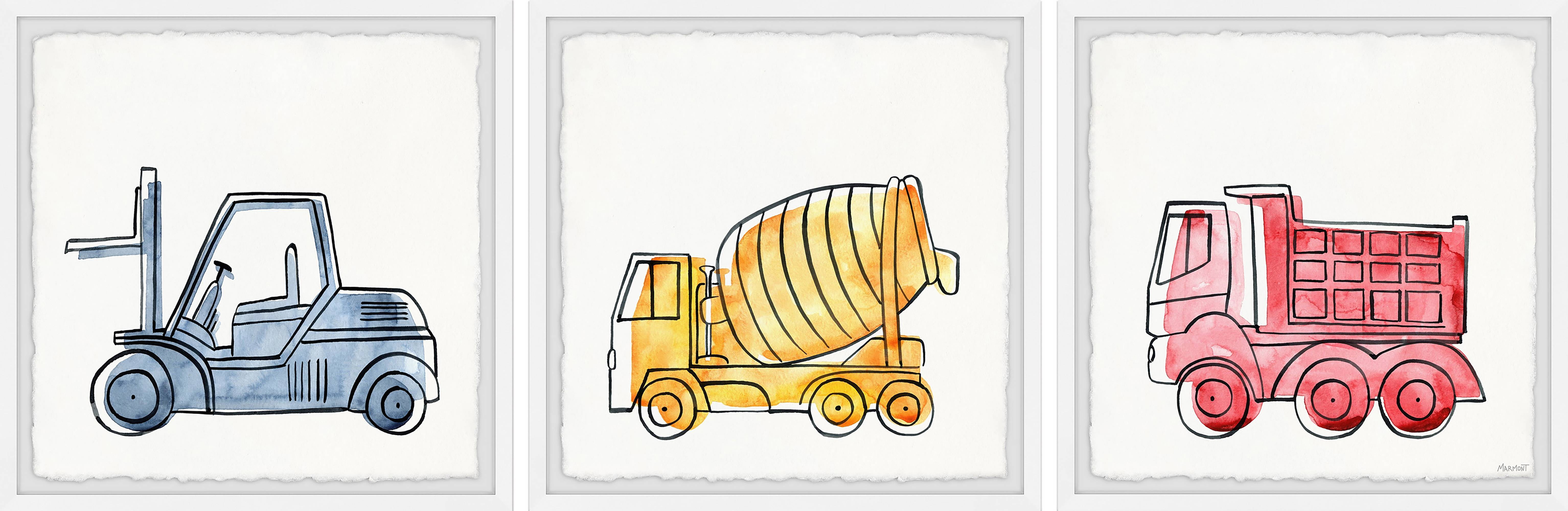 Marmont Hill Construction Trucks Triptych