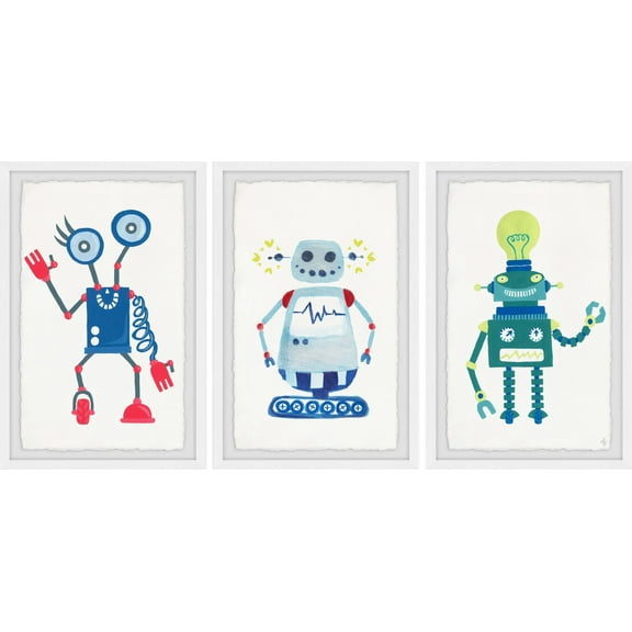 Marmont Hill Cool Robots Triptych, Art Prints 24.00" x 1.50"