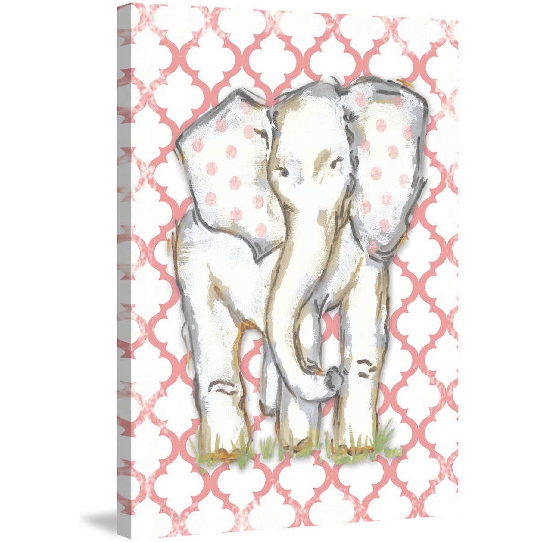 Marmont Hill "Coral Elephant" by Reesa Qualia Painting Print on Wrapped Canvas