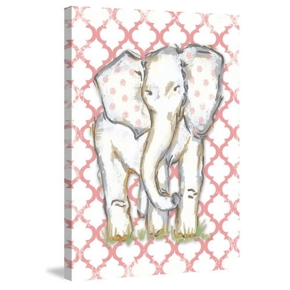 Marmont Hill "Coral Elephant" by Reesa Qualia Painting Print on Wrapped Canvas