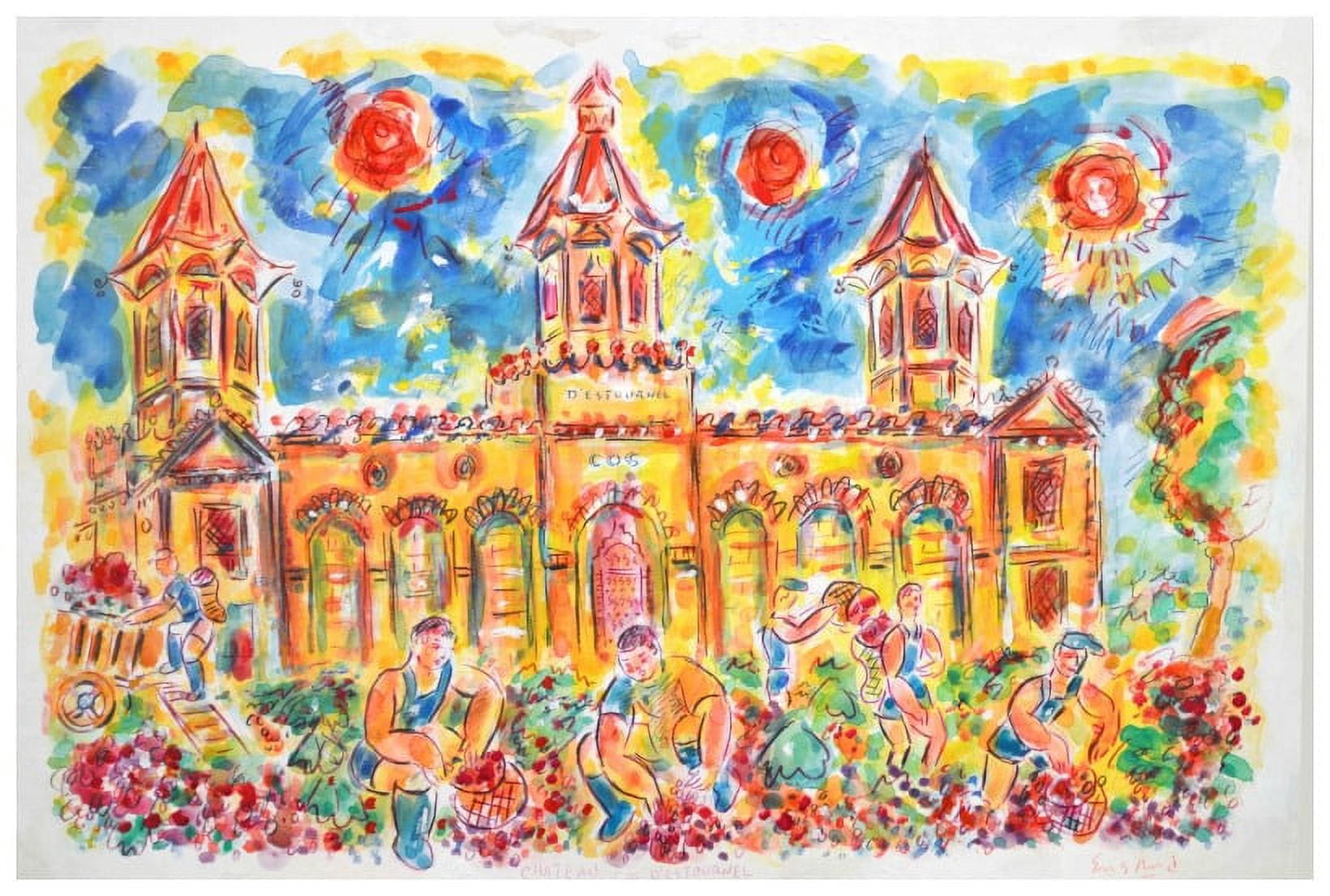 Marmont Hill "Cos D'Estournel Harvest" by Wayne Ensrud Painting Print on Canvas