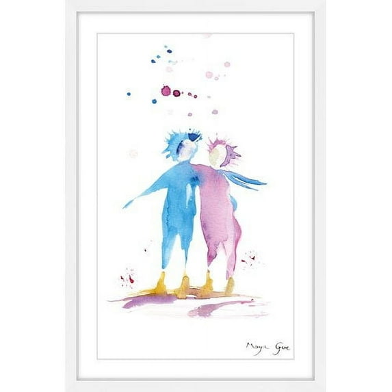 Marmont Hill "Couple Hug" by Maya Gur Framed Painting Print