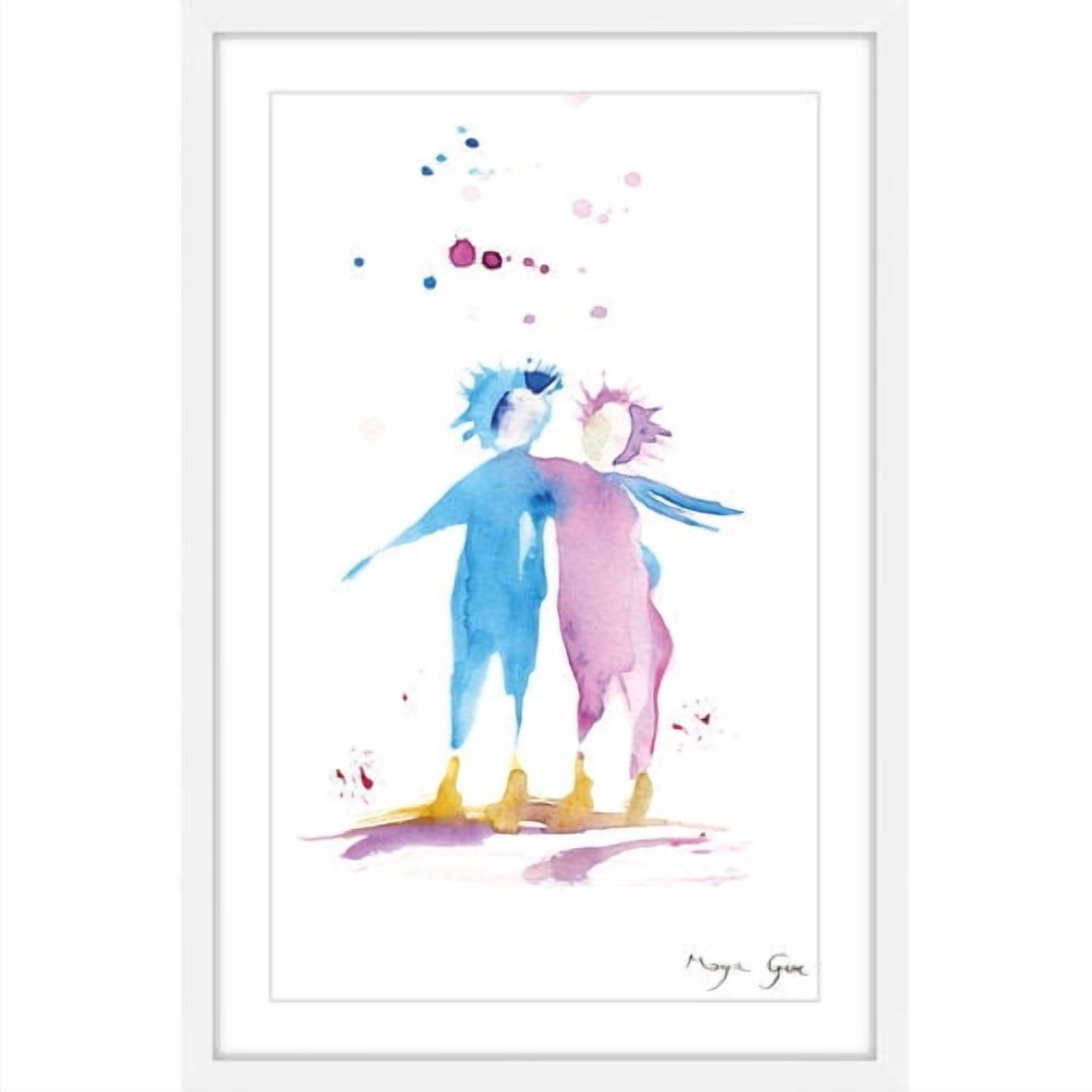 Marmont Hill "Couple Hug" by Maya Gur Framed Painting Print