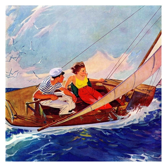 Marmont Hill Couple Sailing Wall Art